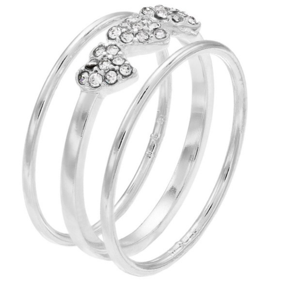 2/$15 LC Lauren Conrad Heart Crystal Ring Set - Picture 5 of 5